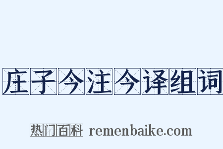 庄子今注今译组词是什么意思的图片